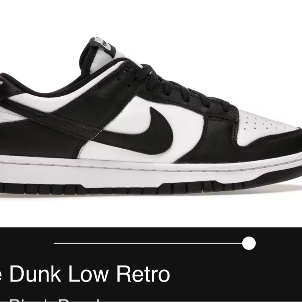 Nike Black and White Dunk Low Sneakers Classic Design